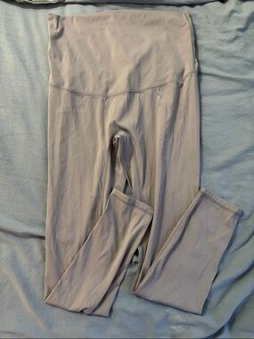 High-Waist Lavender Maternity Workout Leggings